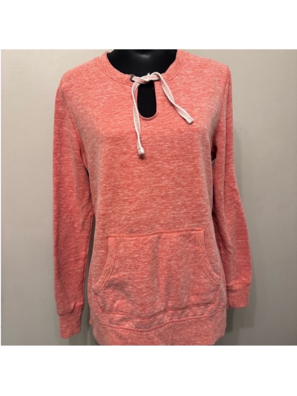 Green Tee Women’s Coral Pullover Sweatshirt with Keyhole Tie L